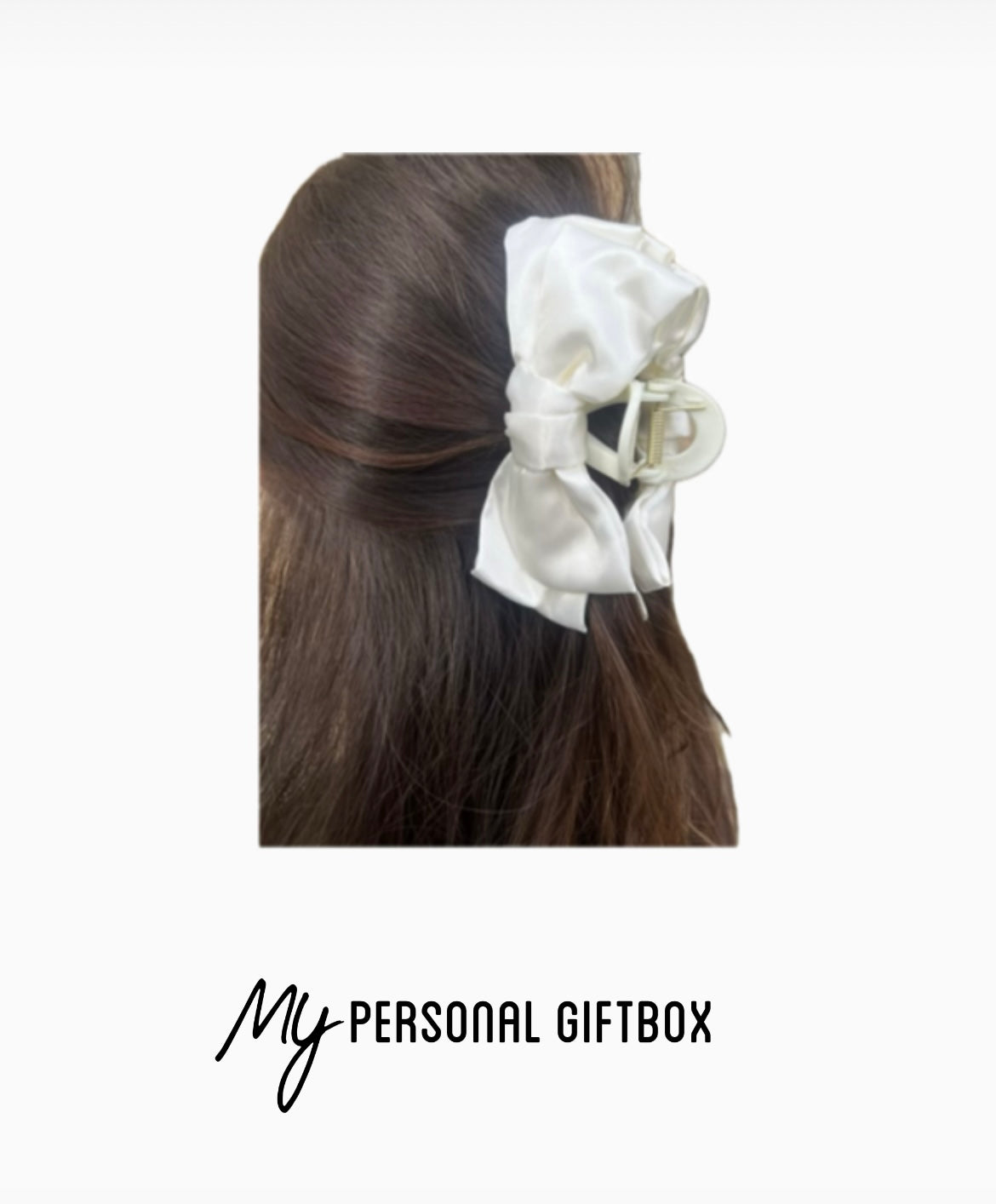 Hair Claw with fabric bow detail in White/Cream